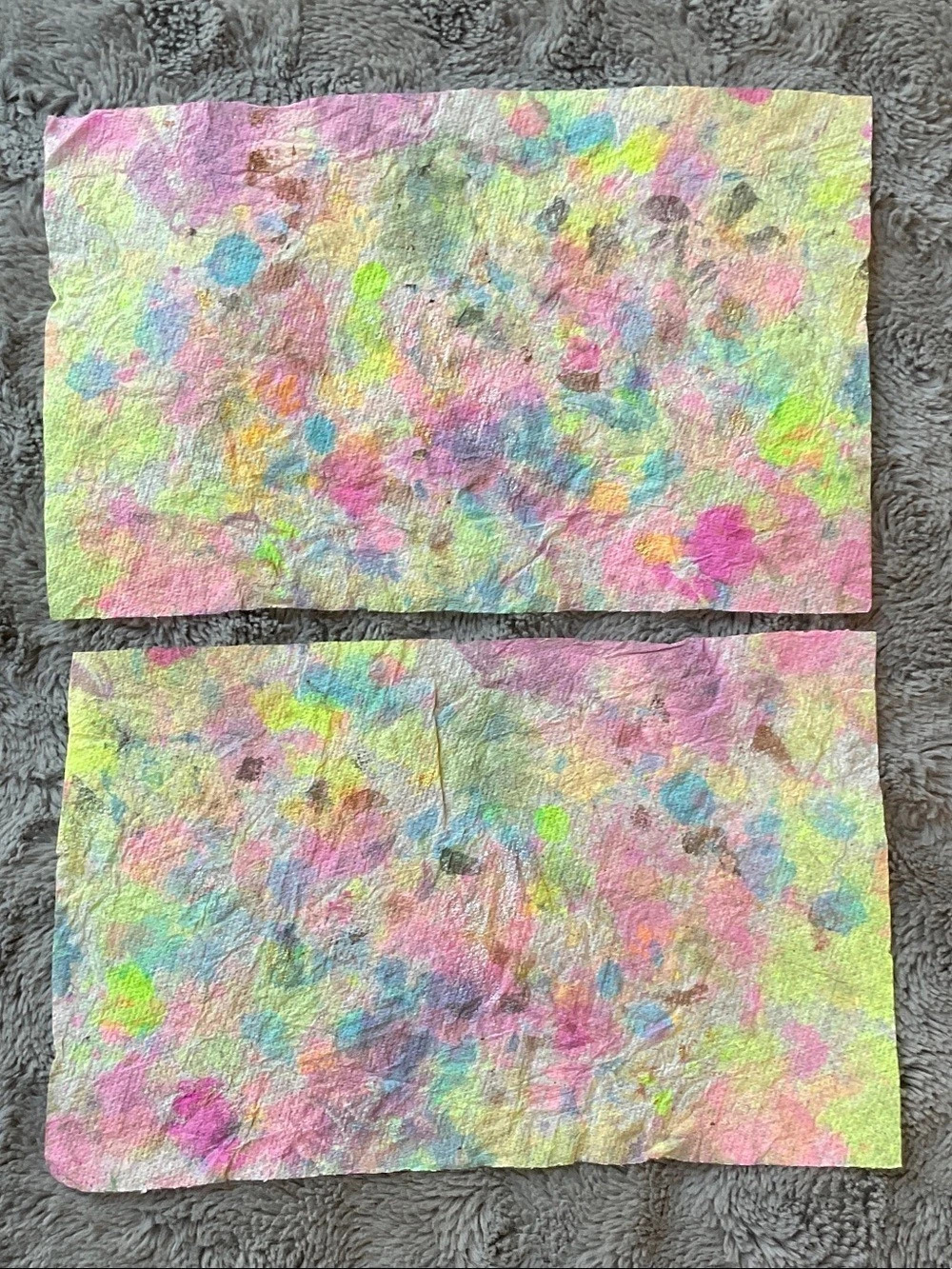 Abstract Multicolor Textile Art
